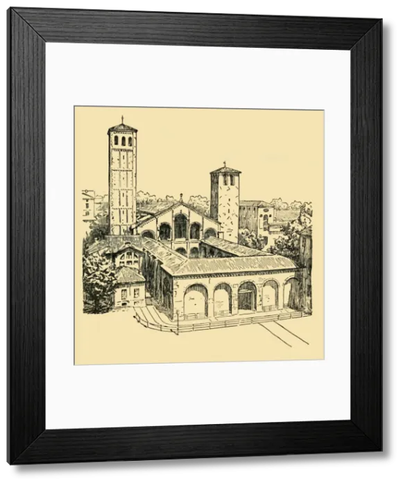 Framed Print : The Church of St. Ambrose at Milan, c1930. Creator: Unknown Framed Print : The Church of St. Ambrose at Milan, c1930. Creator: Unknown