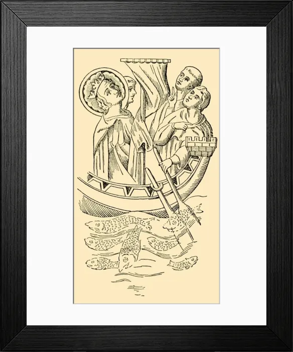 Framed Print : St. Louis, King of France, Crosses the Sea to the Holy Land, 13th century, (c1930) Framed Print : St. Louis, King of France, Crosses the Sea to the Holy Land, 13th century, (c1930)