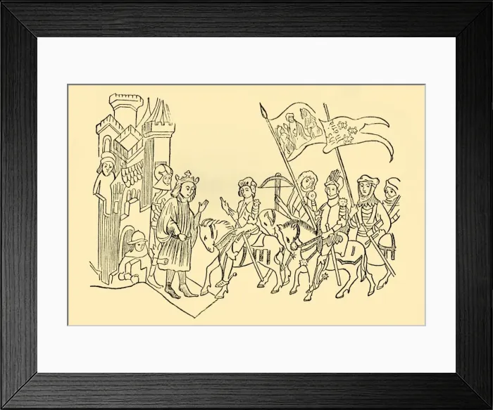 Framed Print : Joan of Arc Comes to the Court of the French King, c1930. Creator: Unknown Framed Print : Joan of Arc Comes to the Court of the French King, c1930. Creator: Unknown