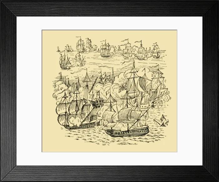 Framed Print : A Sea-Fight Between Admiral Blake and the Dutch, c1930. Creator: Unknown Framed Print : A Sea-Fight Between Admiral Blake and the Dutch, c1930. Creator: Unknown