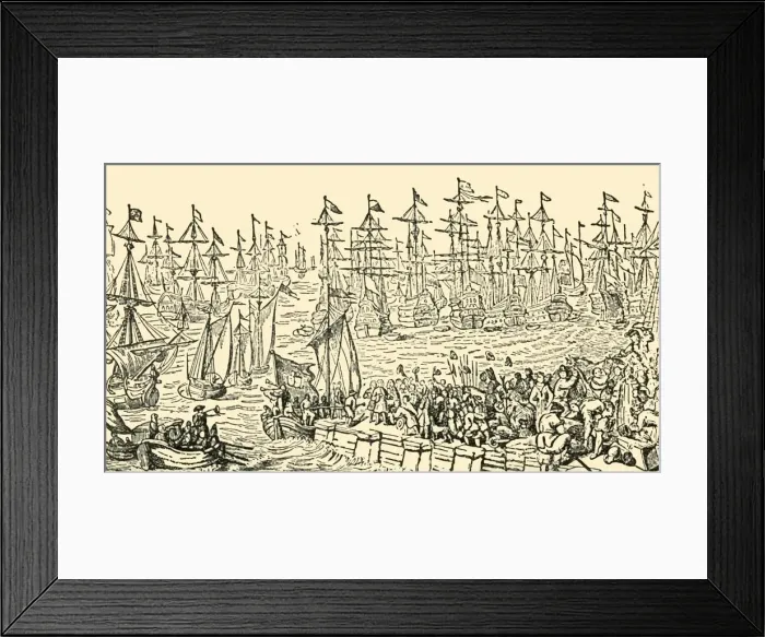 Framed Print : The Embarkation of William of Orange from Holland for England, 1688, c1930. Creator: Unknown Framed Print : The Embarkation of William of Orange from Holland for England, 1688, c1930. Creator: Unknown