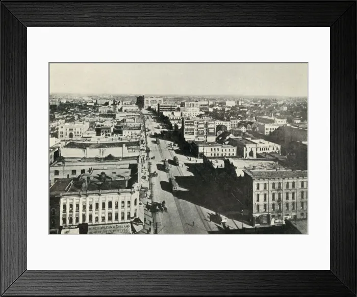 Framed Print : Winnipeg To-Day; Looking Up Main Street. - The Rapid Growth of Modern Canada, c1930 Framed Print : Winnipeg To-Day; Looking Up Main Street. - The Rapid Growth of Modern Canada, c1930