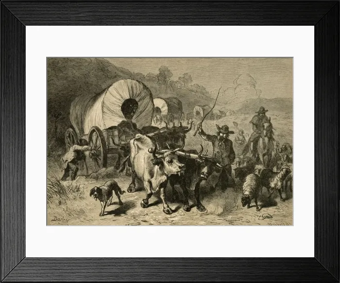 Framed Print : Emigration to the Western Country, (1877). Creator: Albert Bobbett Framed Print : Emigration to the Western Country, (1877). Creator: Albert Bobbett
