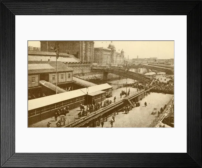 Framed Print : The Great Floating Landing-Stage at Liverpool, c1930. Creator: Unknown Framed Print : The Great Floating Landing-Stage at Liverpool, c1930. Creator: Unknown