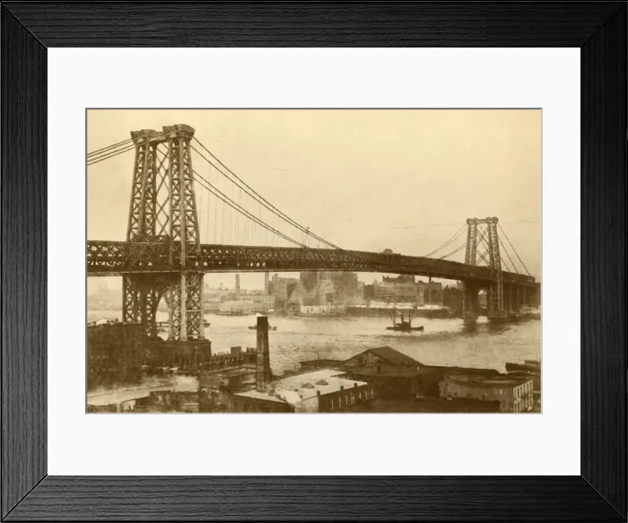 Framed Print : Williamsburg Suspension Bridge, New York, c1930. Creator: Unknown Framed Print : Williamsburg Suspension Bridge, New York, c1930. Creator: Unknown