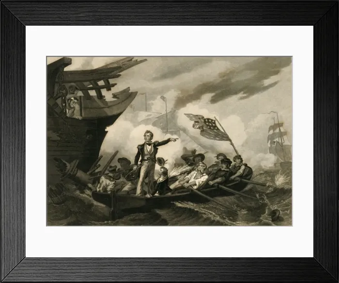 Framed Print : Battle of Lake Erie, (1878). Creator: Unknown Framed Print : Battle of Lake Erie, (1878). Creator: Unknown