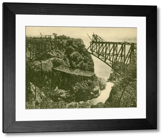 Framed Print : Building the Zambesi Railway Bridge, c1930. Creator: ENA Framed Print : Building the Zambesi Railway Bridge, c1930. Creator: ENA