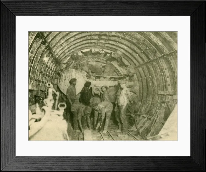 Framed Print : Rotary Cutter at Work in the Enlarged Tube of the City and South London Railway Line, c1930 Framed Print : Rotary Cutter at Work in the Enlarged Tube of the City and South London Railway Line, c1930