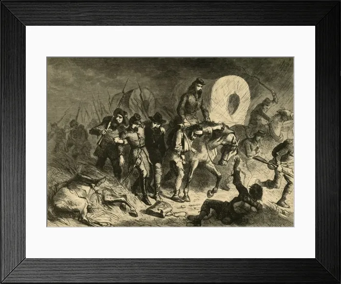 Framed Print : Retreat of the Confederates from Shiloh, (1878). Creator: Albert Bobbett Framed Print : Retreat of the Confederates from Shiloh, (1878). Creator: Albert Bobbett
