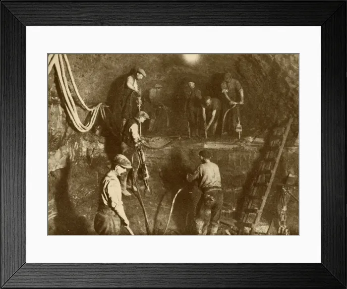 Framed Print : At Work on the New Mersey Tunnel, c1930. Creator: Unknown Framed Print : At Work on the New Mersey Tunnel, c1930. Creator: Unknown