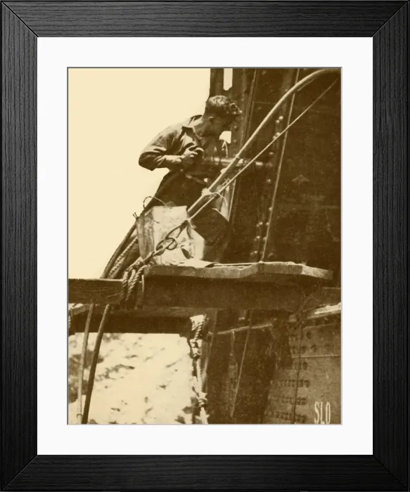 Framed Print : A Riveting Hammer in Operation on the Sydney Harbour Bridge, c1930. Creator: Unknown Framed Print : A Riveting Hammer in Operation on the Sydney Harbour Bridge, c1930. Creator: Unknown