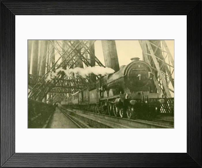 Framed Print : An Express Train Crossing the Forth Bridge, c1930. Creator: Leslie J. Thompson Framed Print : An Express Train Crossing the Forth Bridge, c1930. Creator: Leslie J. Thompson