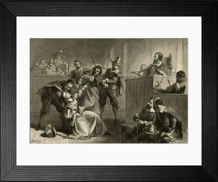 Framed Print : Edmund Cheesemans Wife Before Governor Berkeley, (1877). Creator: Albert Bobbett Framed Print : Edmund Cheesemans Wife Before Governor Berkeley, (1877). Creator: Albert Bobbett