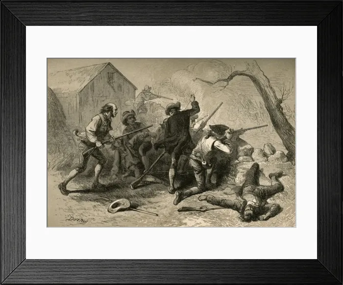 Framed Print : The Battle of Lexington, (1877). Creator: Felix Octavius Carr Darley Framed Print : The Battle of Lexington, (1877). Creator: Felix Octavius Carr Darley