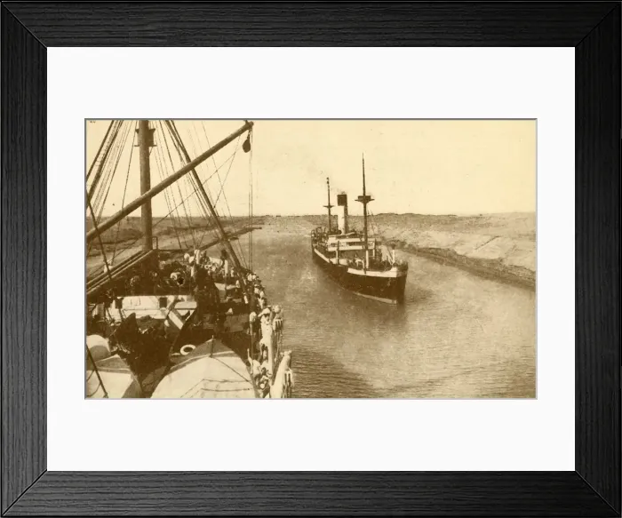 Framed Print : Steamers Passing in the Suez Canal, c1930. Creator: ENA Framed Print : Steamers Passing in the Suez Canal, c1930. Creator: ENA