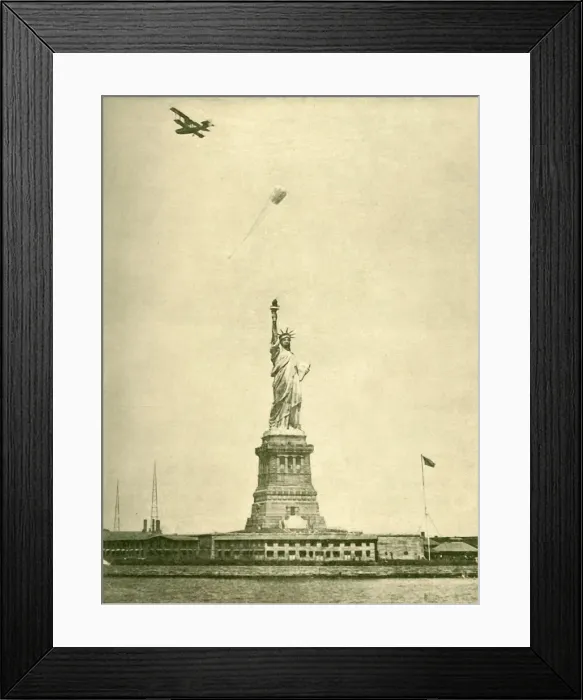 Framed Print : The Statue of Liberty, with Uplifted Torchlight, New York Harbour, c1930. Creator: Unknown