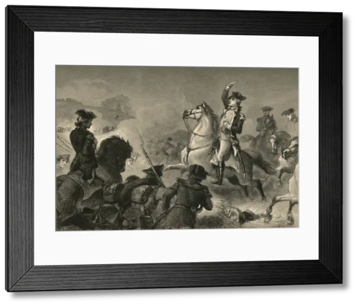 Framed Print : Washington at Monmouth, (1877). Creator: Albert Bobbett Framed Print : Washington at Monmouth, (1877). Creator: Albert Bobbett