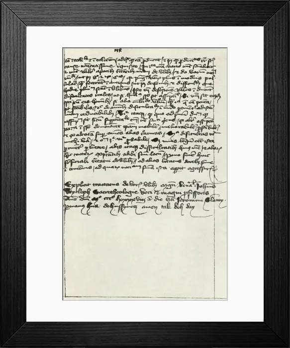 Framed Print : Hus transcript of Wycliffes treatise, early 15th century, (1947). Creator: Unknown Framed Print : Hus transcript of Wycliffes treatise, early 15th century, (1947). Creator: Unknown