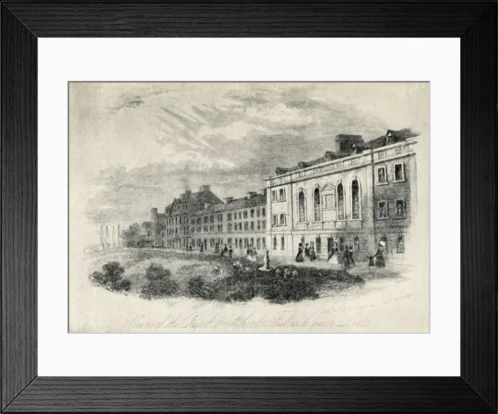 Framed Print : The Chapel and Schools, Fulneck near Leeds, 19th century, (1947). Creator: Unknown Framed Print : The Chapel and Schools, Fulneck near Leeds, 19th century, (1947). Creator: Unknown