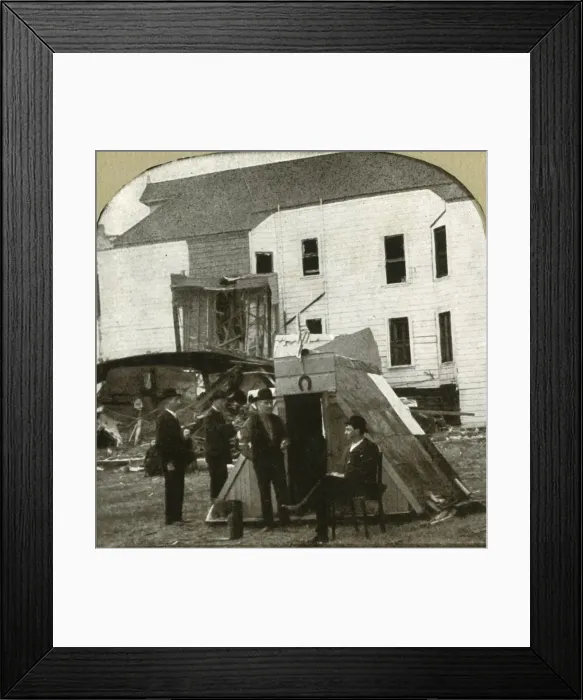 Framed Print : Refugees camp, former dwelling in ruins in background. This is earthquake work, 1906 Framed Print : Refugees camp, former dwelling in ruins in background. This is earthquake work, 1906