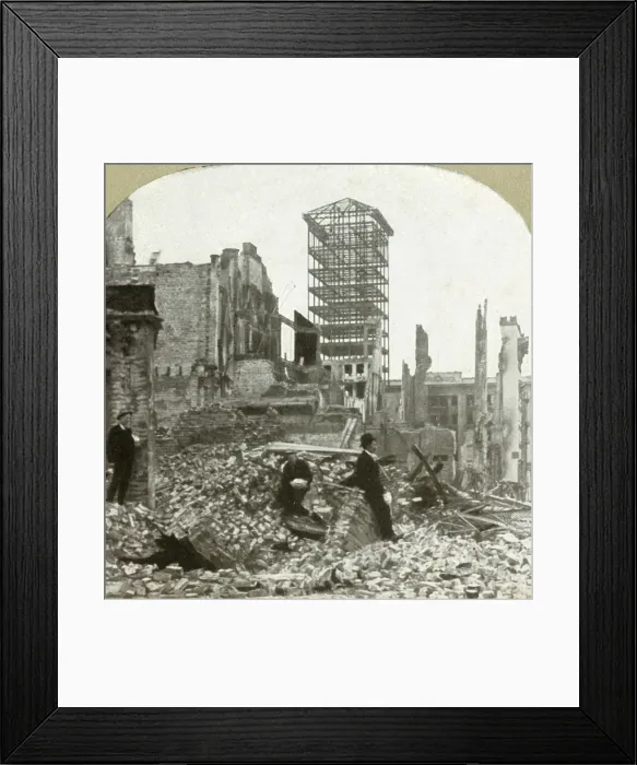 Framed Print : Looking south, corner Sutter and Stockton, 1906. Creator: Unknown Framed Print : Looking south, corner Sutter and Stockton, 1906. Creator: Unknown