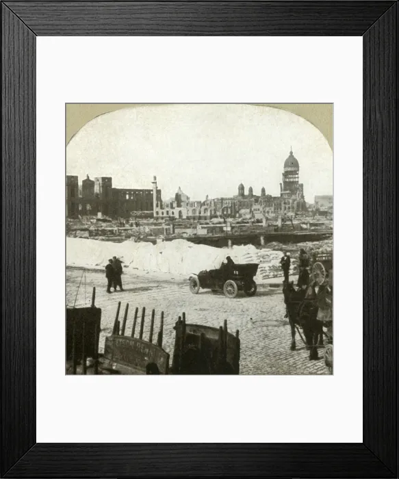 Framed Print : View from Moulder School distributing station, showing tons of flour on sidewalk, 1906 Framed Print : View from Moulder School distributing station, showing tons of flour on sidewalk, 1906