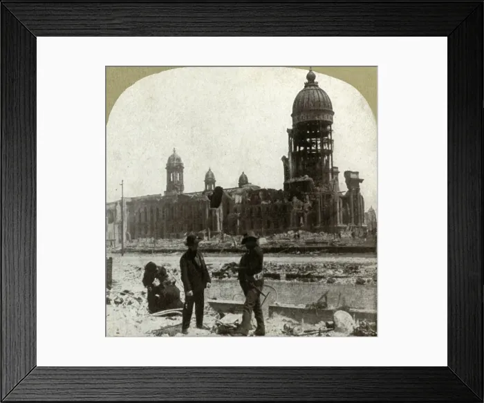Framed Print : City Hall from McAllister St. looking northeast, 1906. Creator: Unknown Framed Print : City Hall from McAllister St. looking northeast, 1906. Creator: Unknown