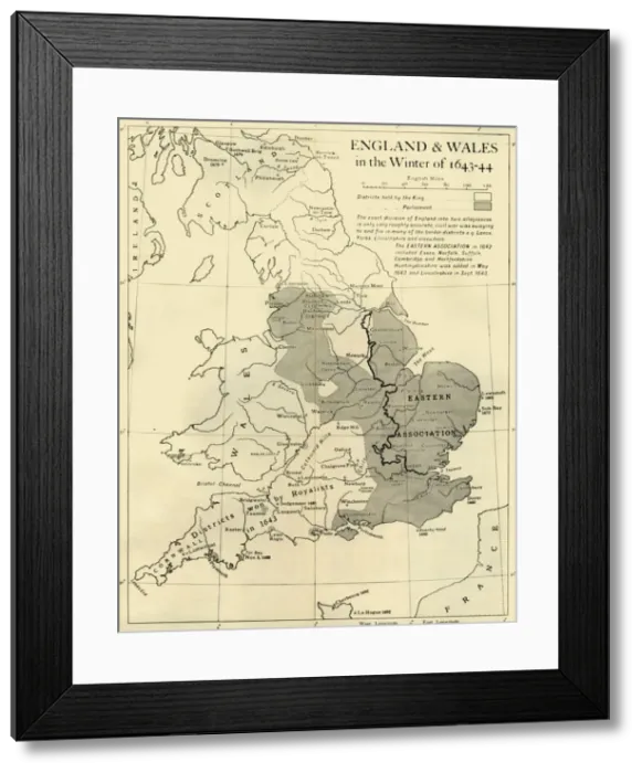 Framed Print : England & Wales in the Winter of 1643-44, 1926. Creators: Unknown, Emery Walker Ltd Framed Print : England & Wales in the Winter of 1643-44, 1926. Creators: Unknown, Emery Walker Ltd