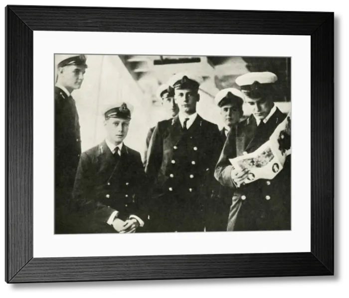 Framed Print : His Majesty (Seated) Among His Fellow Cadets, c1910s, (1937). Creator: Unknown Framed Print : His Majesty (Seated) Among His Fellow Cadets, c1910s, (1937). Creator: Unknown