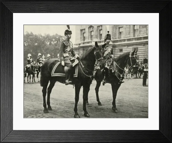 Framed Print : His Majesty with the Duke of Gloucester, at the Trooping the Colour, 1928, 1937 Framed Print : His Majesty with the Duke of Gloucester, at the Trooping the Colour, 1928, 1937