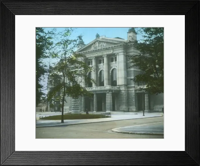 Framed Print : The National Theatre, Christiania, (Oslo), Norway, late 19th-early 20th century. Creator: Unknown Framed Print : The National Theatre, Christiania, (Oslo), Norway, late 19th-early 20th century. Creator: Unknown