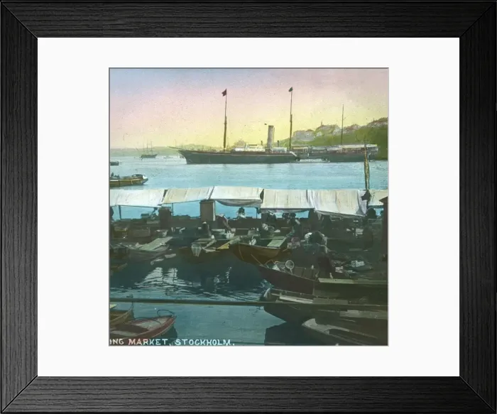 Framed Print : Floating Market, Stockholm, Sweden, late 19th-early 20th century. Creator: Fradelle & Young Framed Print : Floating Market, Stockholm, Sweden, late 19th-early 20th century. Creator: Fradelle & Young