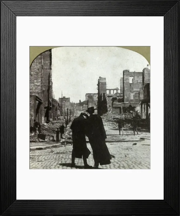 Framed Print : Looking northeast from corner Sutter and Jones Sts. 1906. Creator: Unknown Framed Print : Looking northeast from corner Sutter and Jones Sts. 1906. Creator: Unknown
