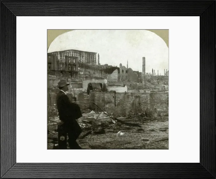 Framed Print : Looking north up Mason St. from Eddy - Ruins of the Fairmont $4, 000, 000 hotel, 1906 Framed Print : Looking north up Mason St. from Eddy - Ruins of the Fairmont $4, 000, 000 hotel, 1906