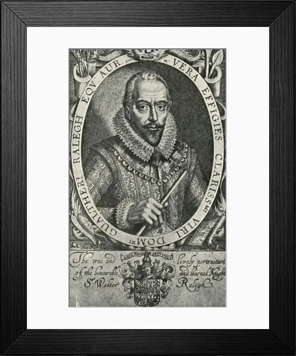 Framed Print : Sir Walter Raleigh, 1906. Creator: Simon de Passe Framed Print : Sir Walter Raleigh, 1906. Creator: Simon de Passe