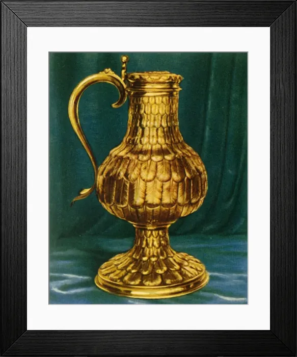 Framed Print : Flagon with Feather-Work, 1938. Creator: Unknown Framed Print : Flagon with Feather-Work, 1938. Creator: Unknown