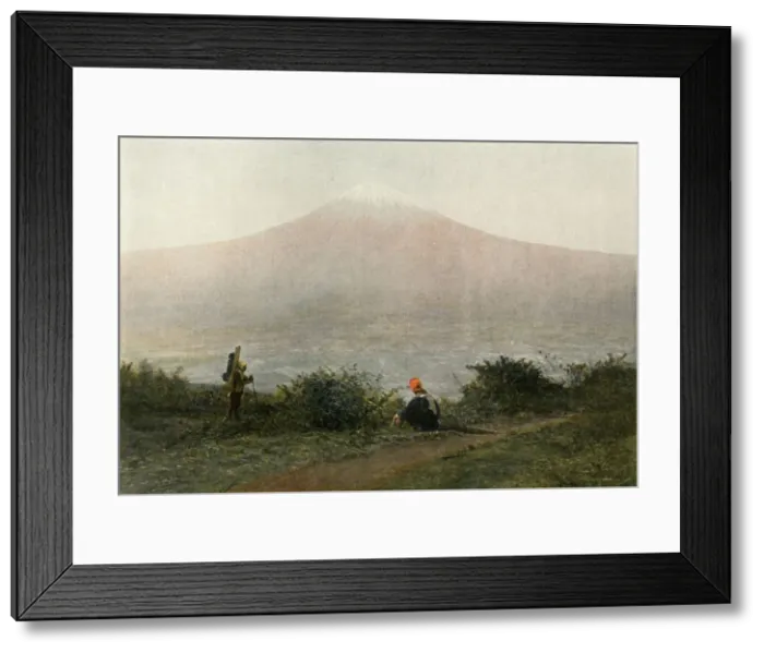 Framed Print : Le Fousi-Yama, Voican du Japon, (Mount Fuji, Volcano in Japan), 1900. Creator: Unknown Framed Print : Le Fousi-Yama, Voican du Japon, (Mount Fuji, Volcano in Japan), 1900. Creator: Unknown