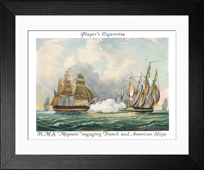 Framed Print : H. M.s Majestic engaging French and American Ships, 1936. Creator: Unknown Framed Print : H. M.s Majestic engaging French and American Ships, 1936. Creator: Unknown