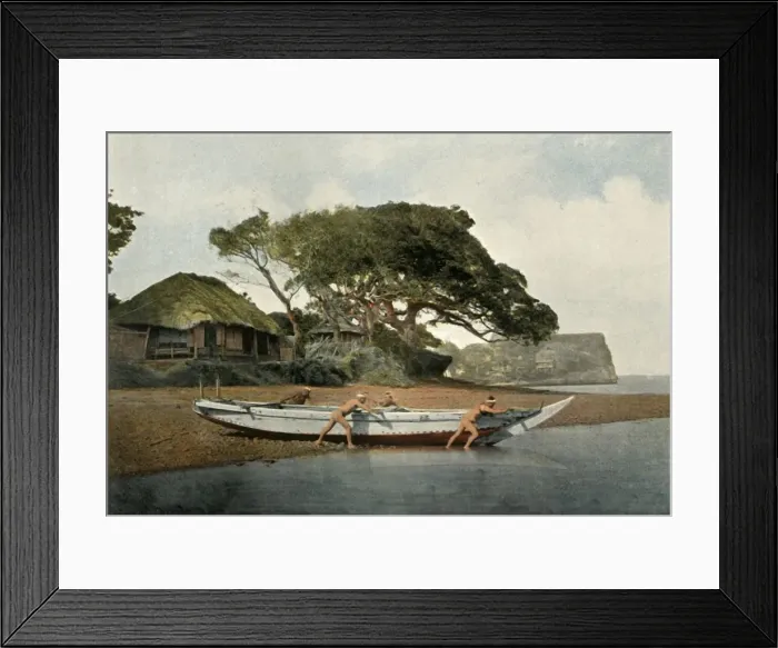 Framed Print : Honmoku, Village de Pecheurs Pres Yokohama, (Honmoku Fishing Village near Yokohama), 1900 Framed Print : Honmoku, Village de Pecheurs Pres Yokohama, (Honmoku Fishing Village near Yokohama), 1900