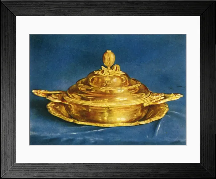 Framed Print : Covered Bowl and Plate, 1938. Creator: Unknown Framed Print : Covered Bowl and Plate, 1938. Creator: Unknown