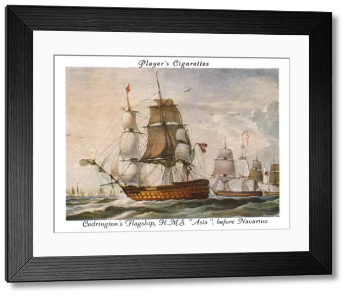 Framed Print : Codringtons Flagship, H. M. S. Asia, before Navarino, 1936. Creator: Unknown Framed Print : Codringtons Flagship, H. M. S. Asia, before Navarino, 1936. Creator: Unknown