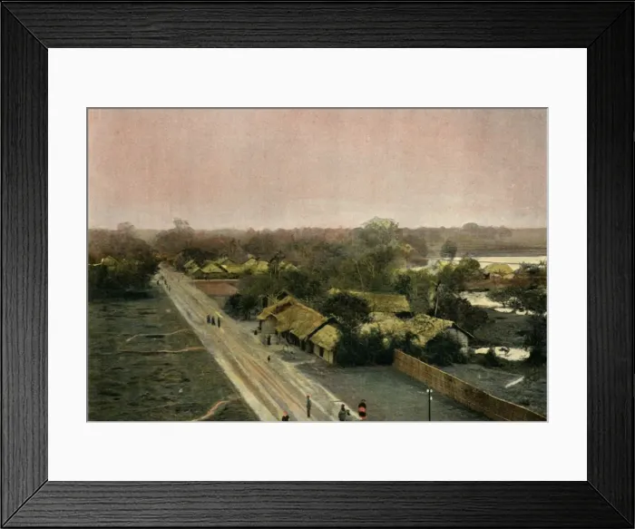 Framed Print : Un Village Tonkinois, (Village in Tonkin), 1900. Creator: Unknown Framed Print : Un Village Tonkinois, (Village in Tonkin), 1900. Creator: Unknown