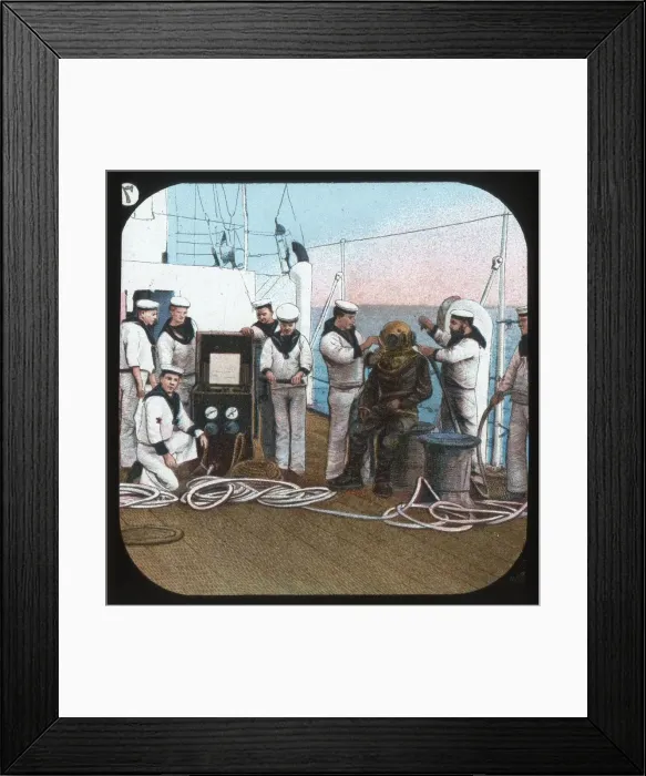 Framed Print : The Diver -- H. M. S. Blake, c1900. Creator: Unknown Framed Print : The Diver -- H. M. S. Blake, c1900. Creator: Unknown