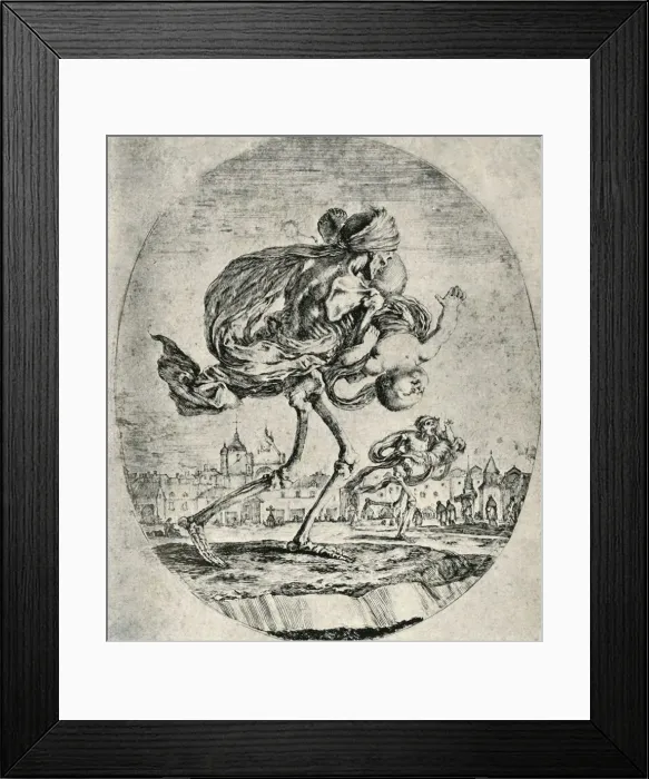 Framed Print : Reproduction of Etching from Set of Five Deaths, by Stefano della Bella, 1906 Framed Print : Reproduction of Etching from Set of Five Deaths, by Stefano della Bella, 1906