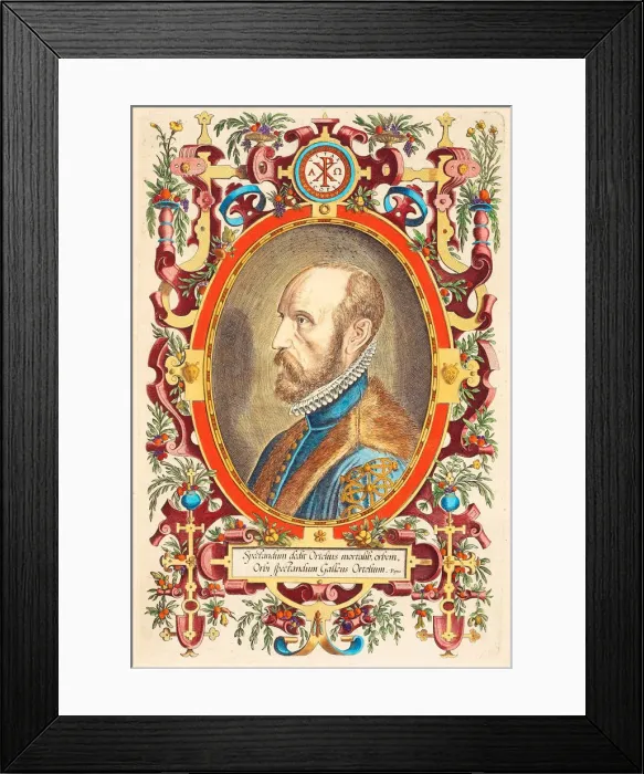 Framed Print : Portrait of Abraham Ortelius (1527-1598) From: Theatrum Orbis Terrarum, 1579. Artist: Fenderich Framed Print : Portrait of Abraham Ortelius (1527-1598) From: Theatrum Orbis Terrarum, 1579. Artist: Fenderich