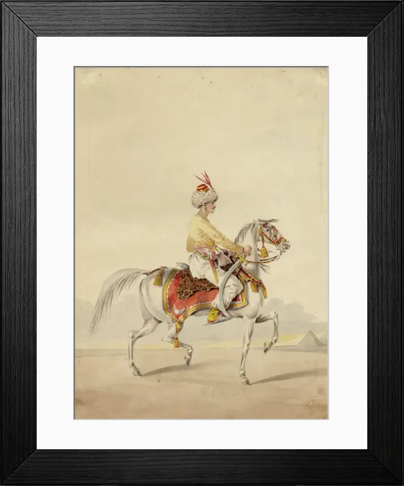 Framed Print : Mamluk on horseback, ca 1825. Artist: Anonymous Framed Print : Mamluk on horseback, ca 1825. Artist: Anonymous