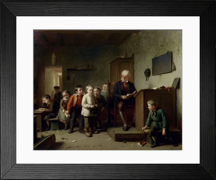 Framed Print : The classroom, 1872. Artist: Heuvel, Theodore Bernard de (1817-1906) Framed Print : The classroom, 1872. Artist: Heuvel, Theodore Bernard de (1817-1906)