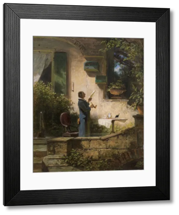 Framed Print : An important missive, 1870s. Artist: Spitzweg, Carl (1808-1885) Framed Print : An important missive, 1870s. Artist: Spitzweg, Carl (1808-1885)