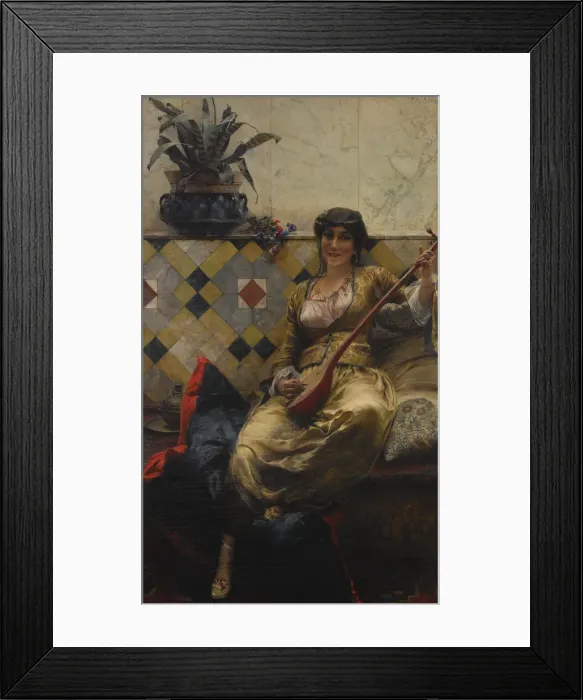 Framed Print : Serenade in the Harem. Artist: Bredt, Ferdinand Max (1860-1921) Framed Print : Serenade in the Harem. Artist: Bredt, Ferdinand Max (1860-1921)
