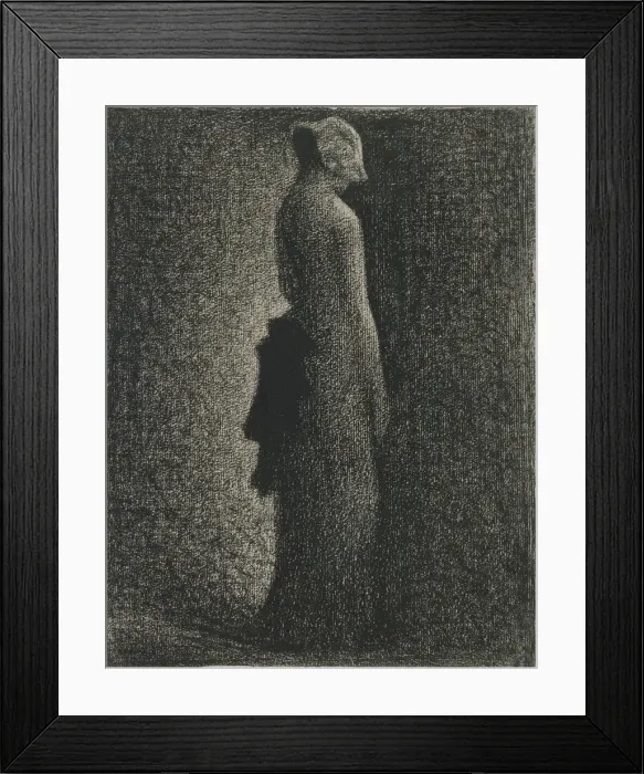 Framed Print : The Black Bow, c. 1882. Artist: Seurat, George Pierre (1859-1891) Framed Print : The Black Bow, c. 1882. Artist: Seurat, George Pierre (1859-1891)